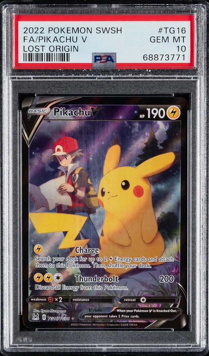 FULL ART/PIKACHU V, PSA 10