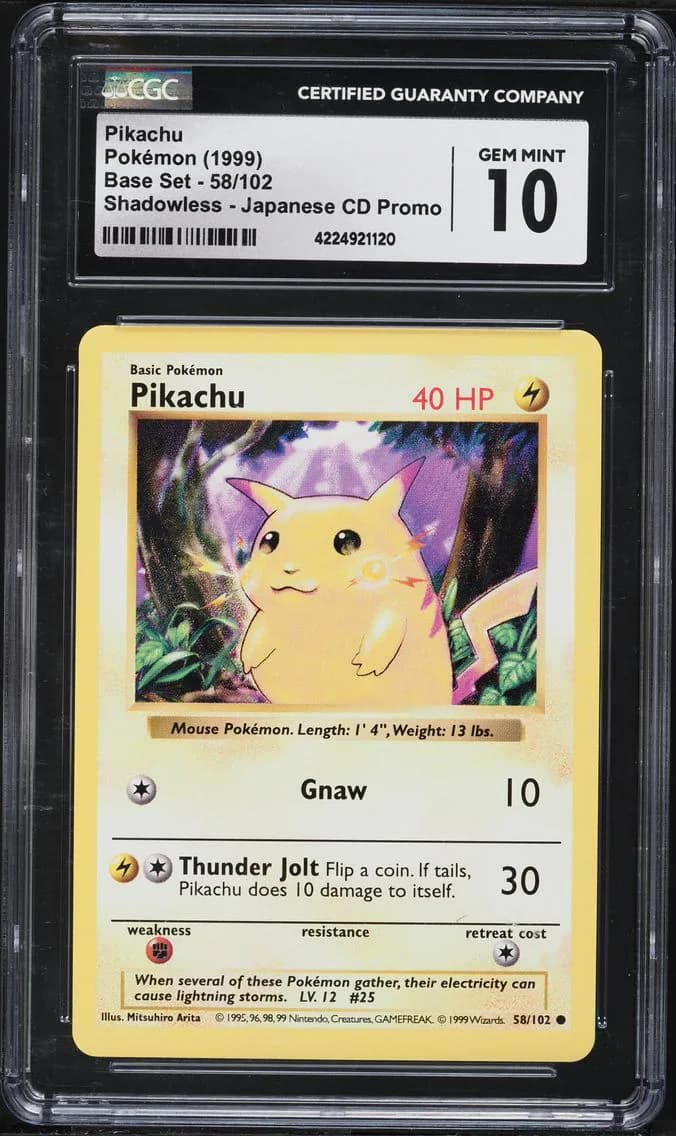 Pikachu Shadowless P, CGC 10