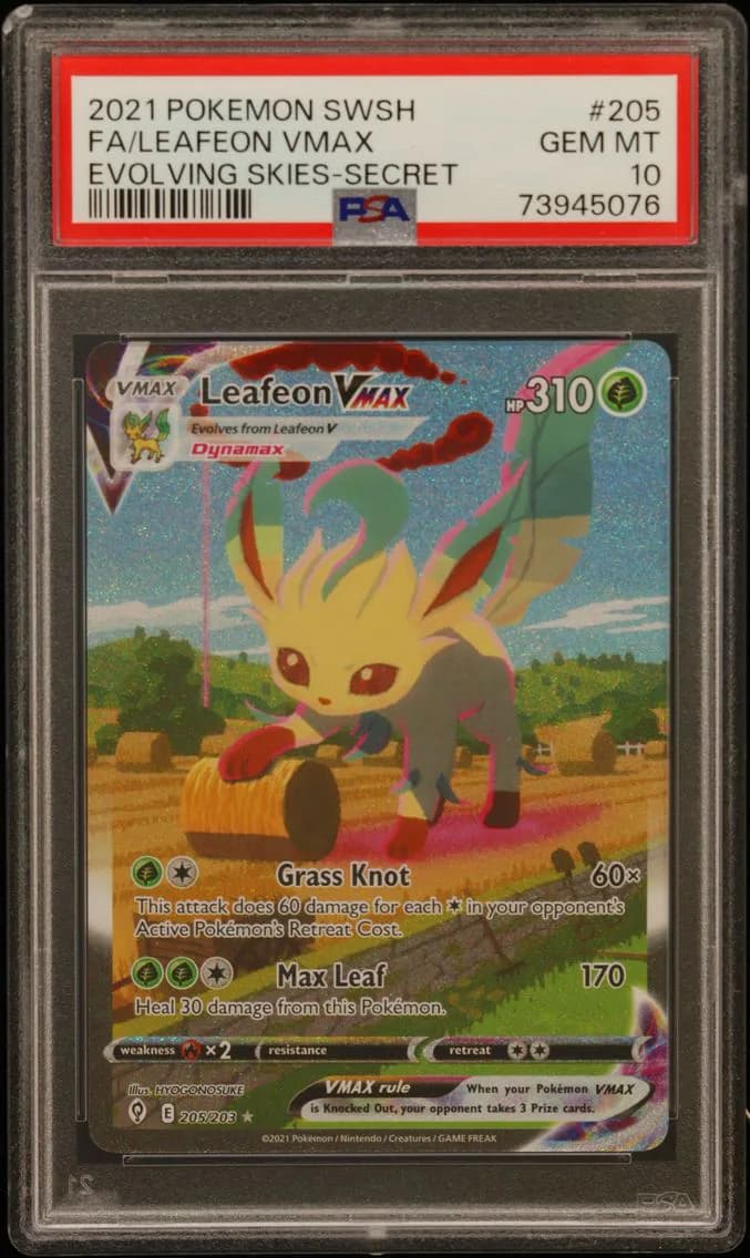 Full Art/Leafeon Vmax, PSA 10