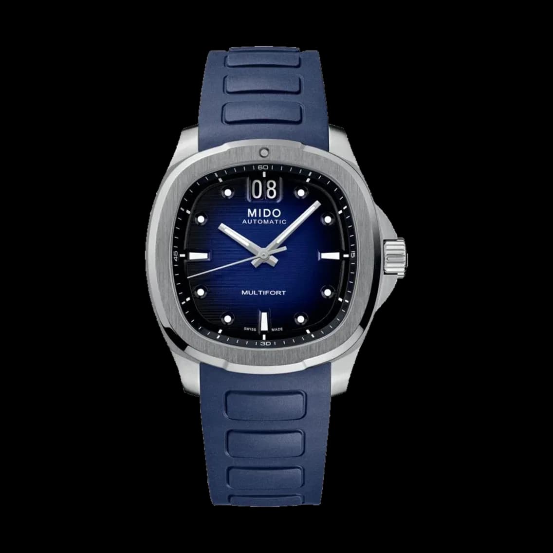 MIDO Multifort TV Big Date 40mm - Blue on Rubber Strap, TEDDY BALDASSARRE 10