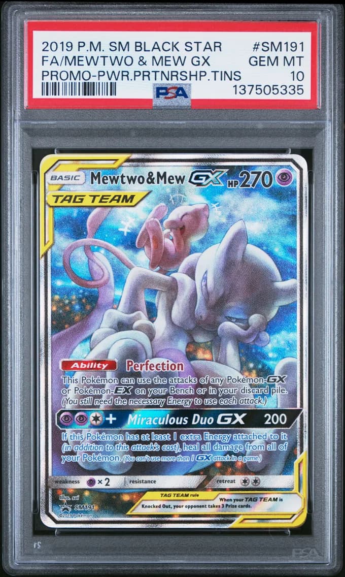Full Art/Mewtwo & Mew GX, PSA 10