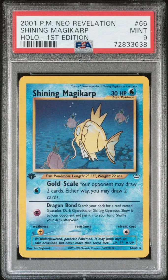 Shining Magikarp-Holo 1st Edition, PSA 9