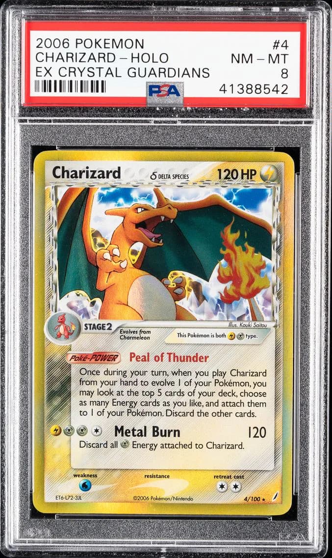 Charizard-Holo, PSA 8