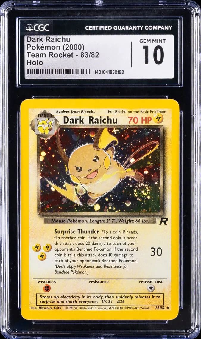 Dark Raichu-Holo, CGC 10