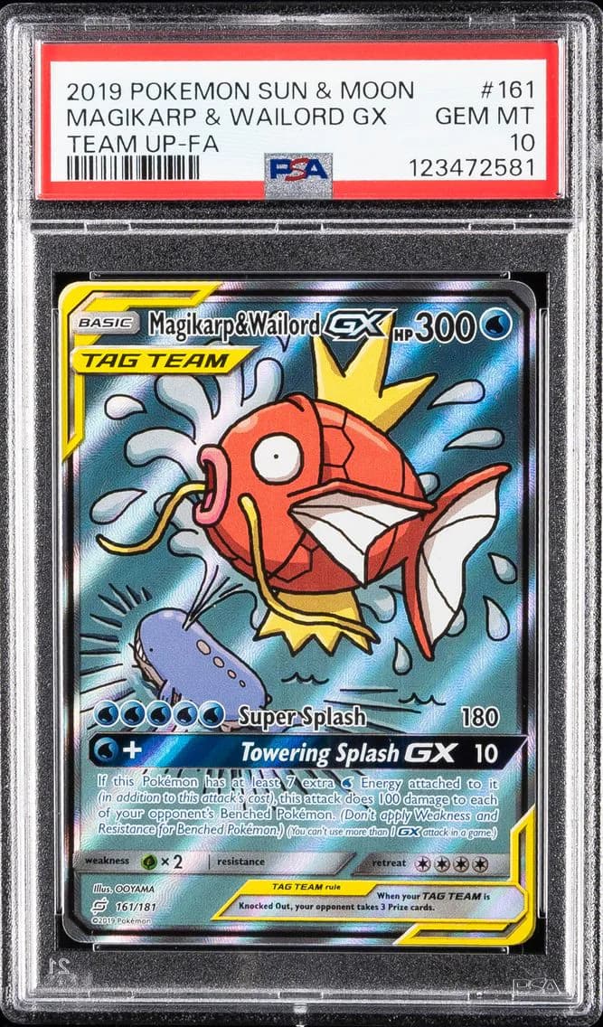 Full Art/Magikarp & Wailord GX, PSA 10