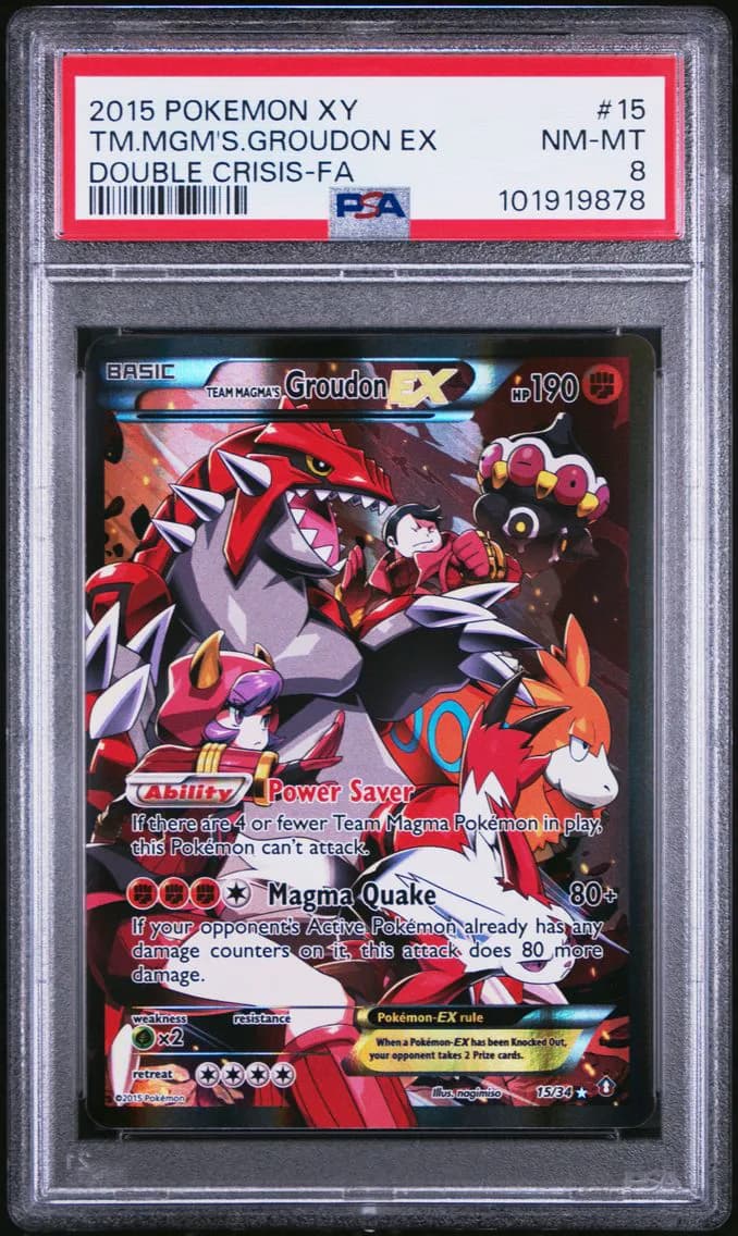 Full Art/Team Magma's Groudon EX, PSA 8