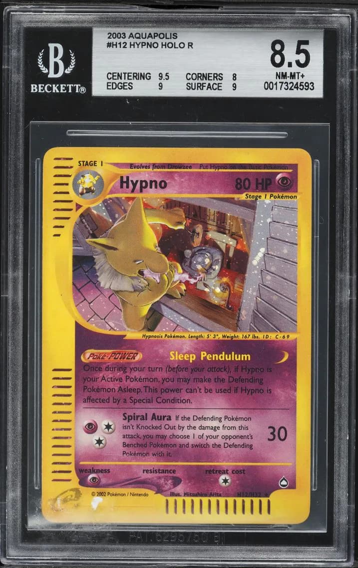 Hypno-Holo BGS 8.5 Aquapolis Pokemon, BGS 8.5