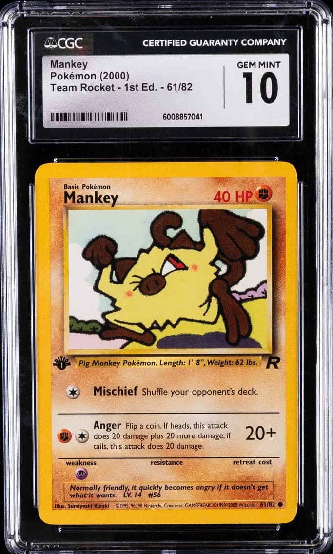 Mankey 1st Edition, CGC 10