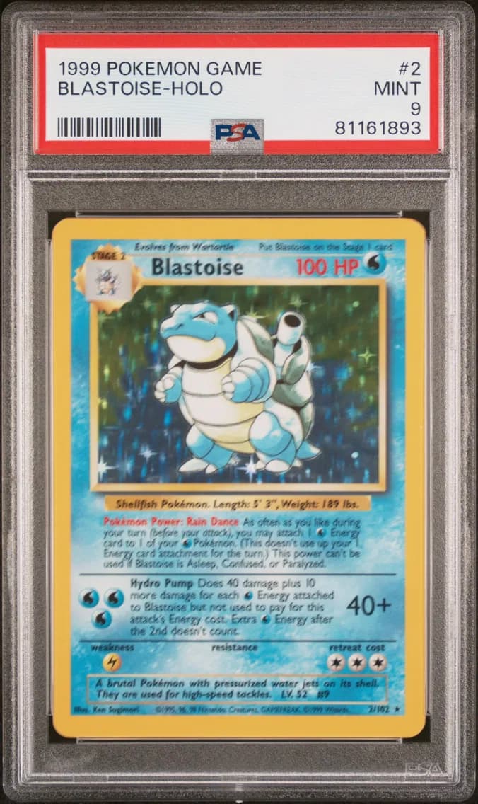Blastoise-Holo, PSA 9