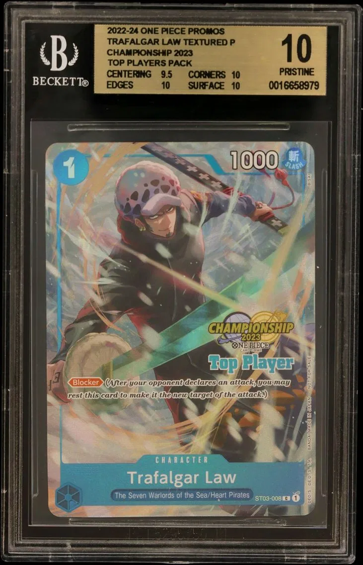 Trafalgar Law TEXTURED C/(Championship 2023 Top Players Pack) BGS 10 One Piece Card Game Promos, BGS 10