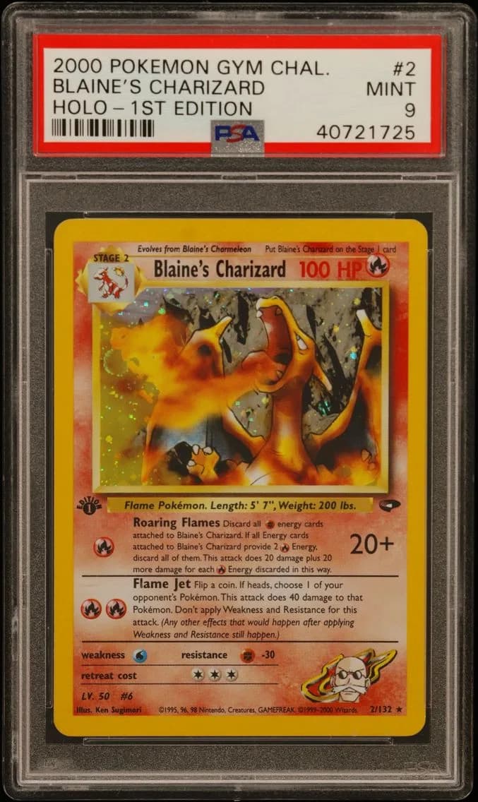 Blaine's Charizard, PSA 9