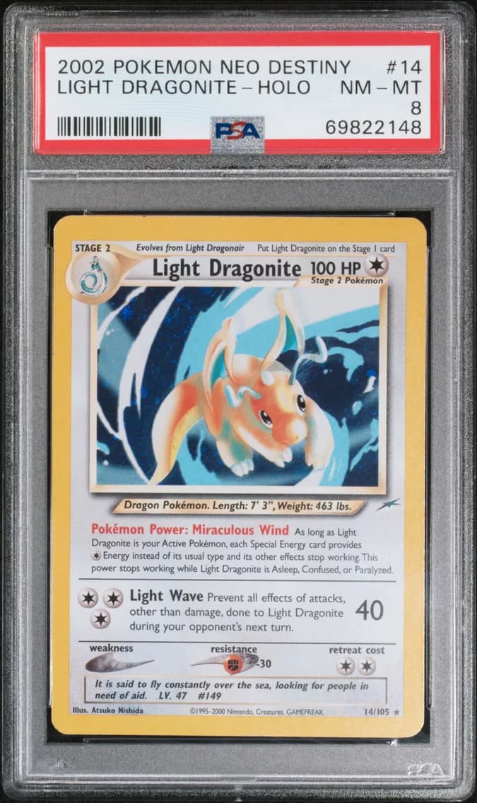 Light Dragonite-Holo, PSA 8
