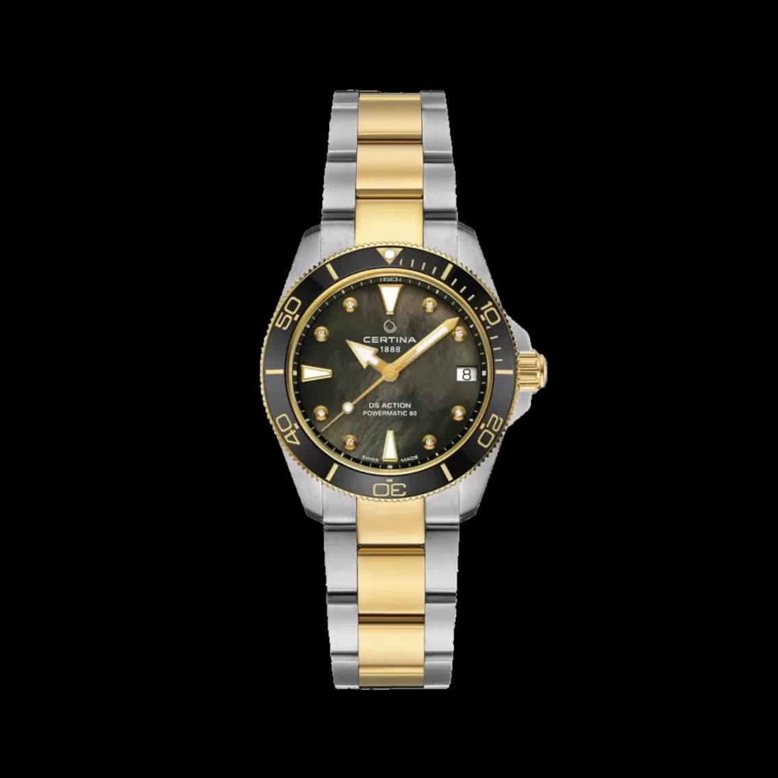 Certina DS Action Powermatic 80 34.5mm - Black, Mother-of-Pearl on Bracelet, TEDDY BALDASSARRE 10