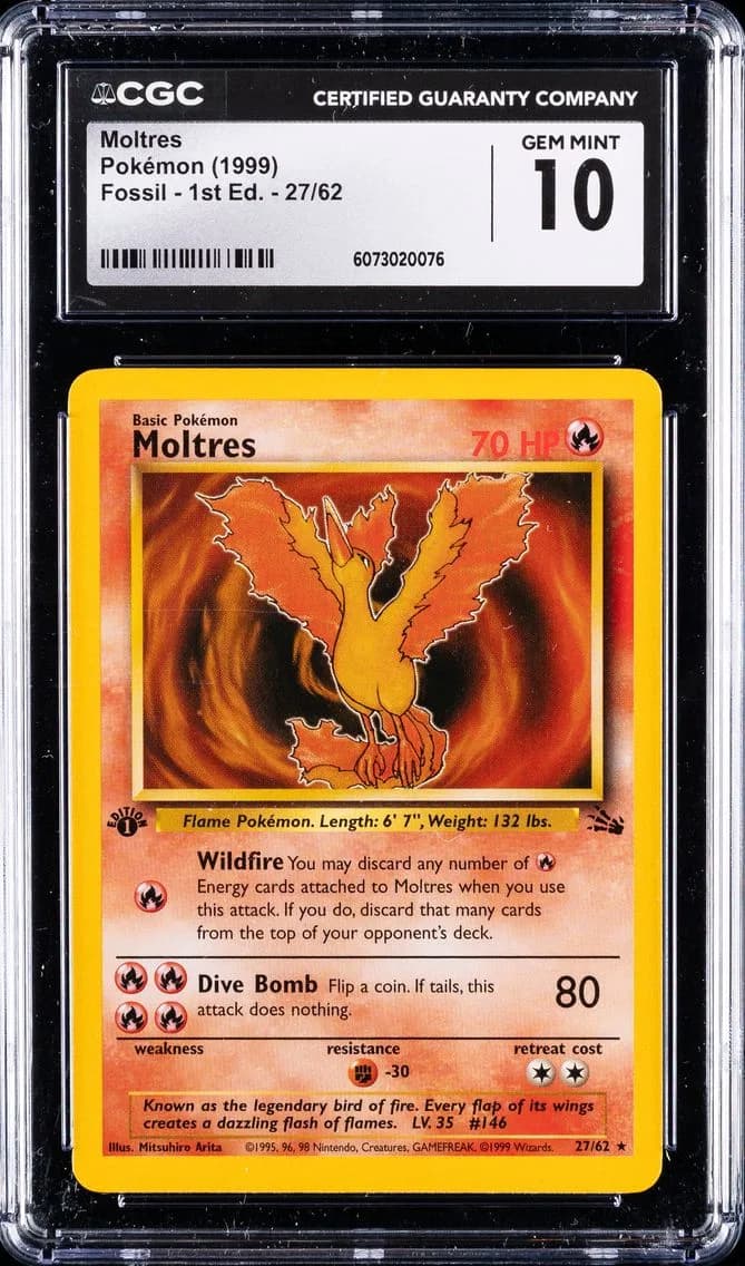 Moltres 1st Edition, CGC 10