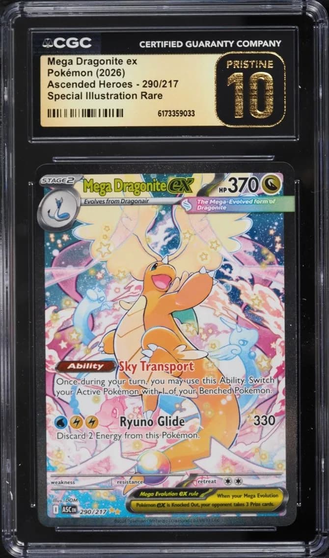 Pokemon Mega Evolution Ascended Heroes SIR Mega Dragonite EX #290, CGC Pristine 10
