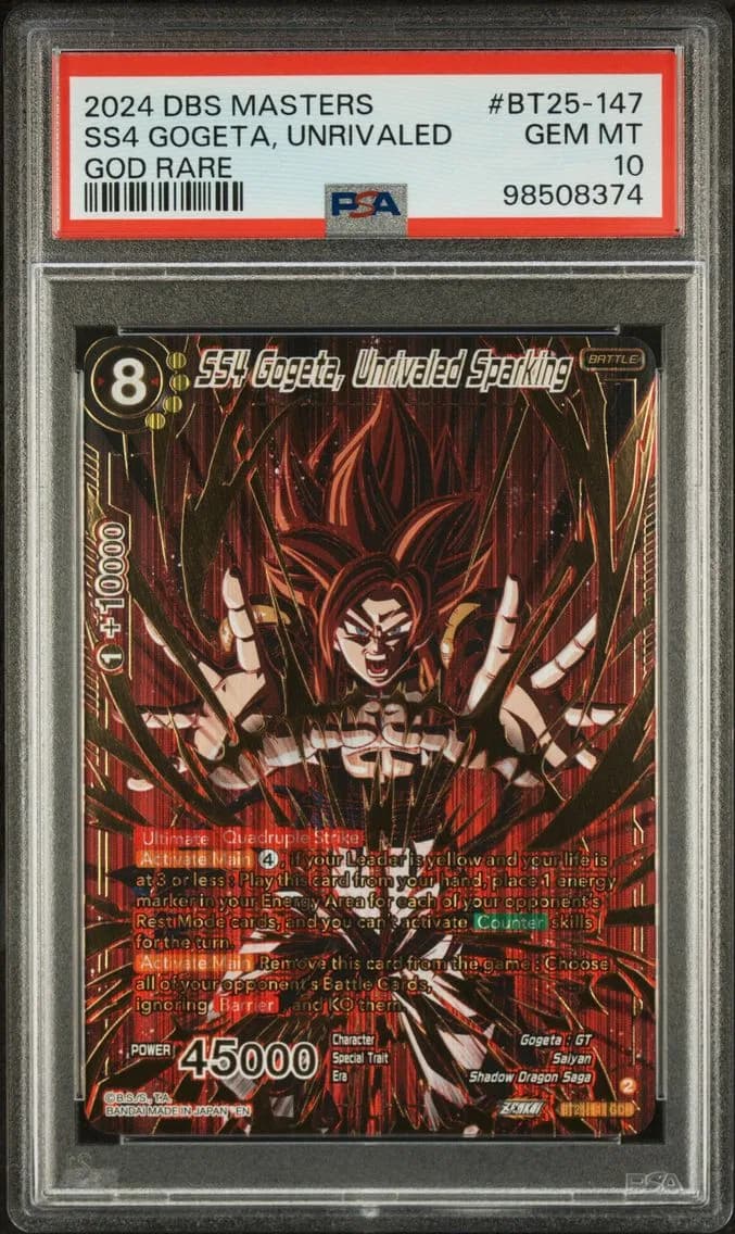 SS4 Gogeta, Unrivaled Sparking, PSA 10
