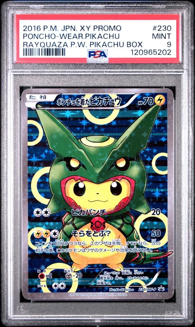 Poncho-Wearing Pikachu, PSA 9