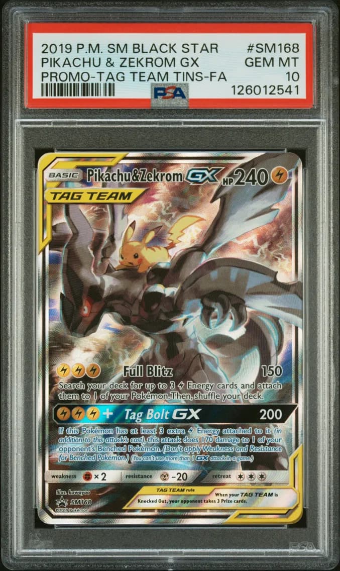 Full Art/Pikachu & Zekrom GX, PSA 10