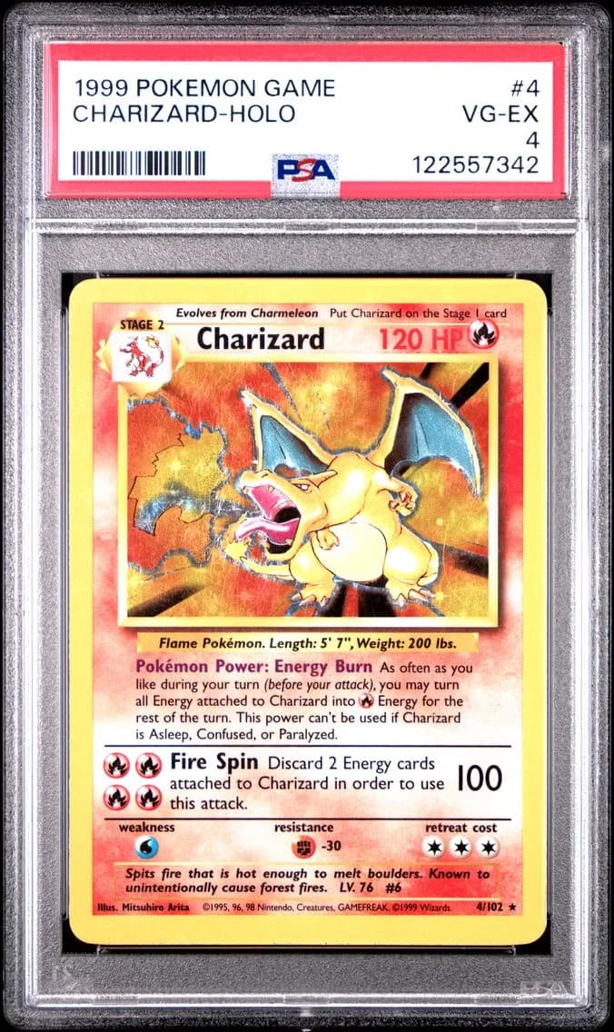 Charizard-Holo, PSA 4
