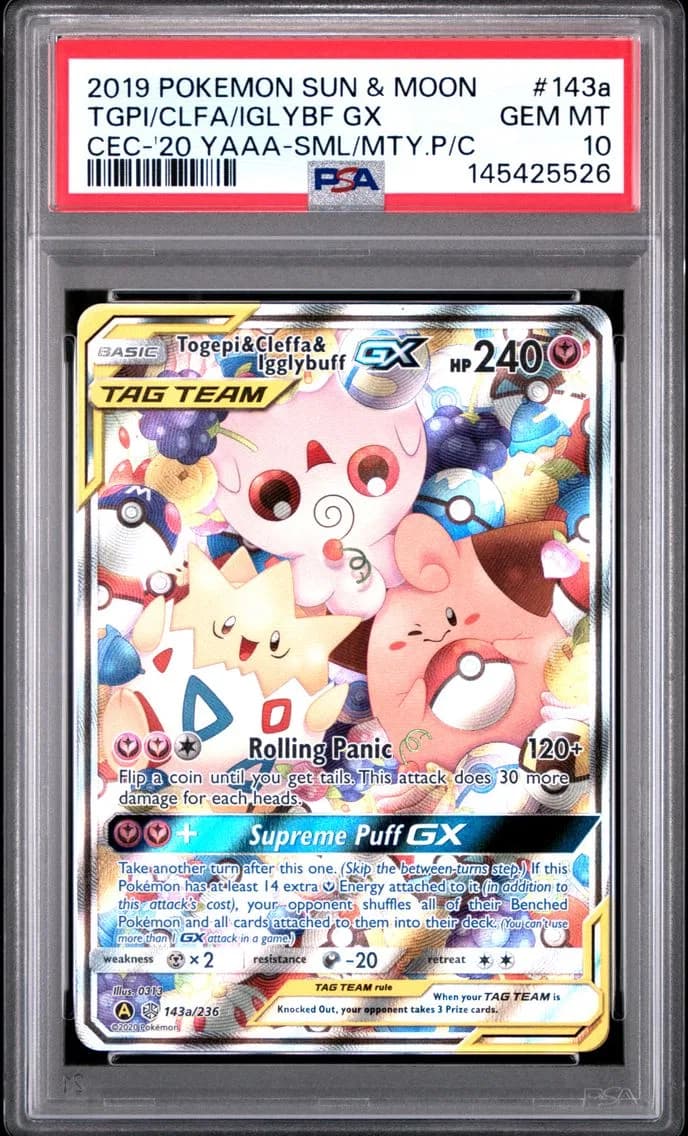 Togepi & Cleffa & Igglybuff GX, PSA 10
