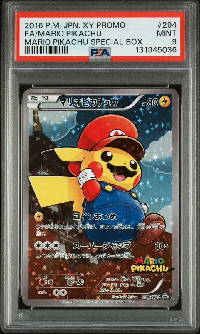 Full Art/Mario Pikachu, PSA 9