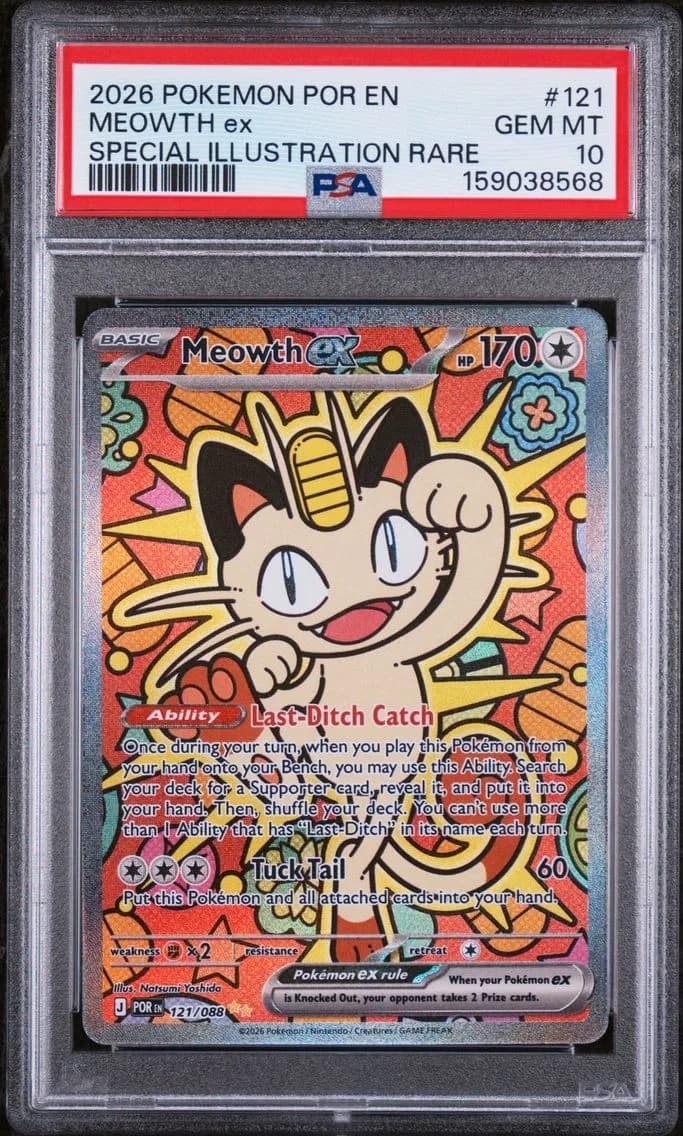 Meowth EX, PSA 10