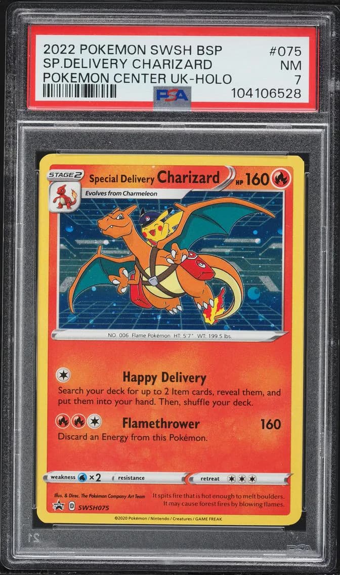 Special Delivery Charizard-Holo, PSA 7