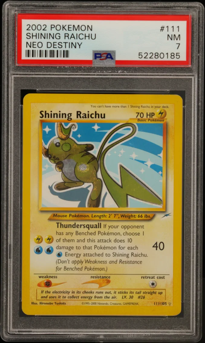 Shining Raichu, PSA 7
