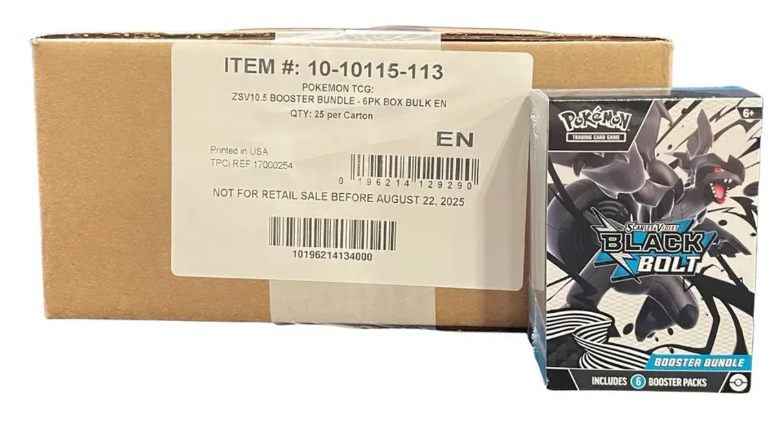 Pokemon TCG Scarlet & Violet 10.5 Black Bolt Booster Bundle Case (25 Bundle), 