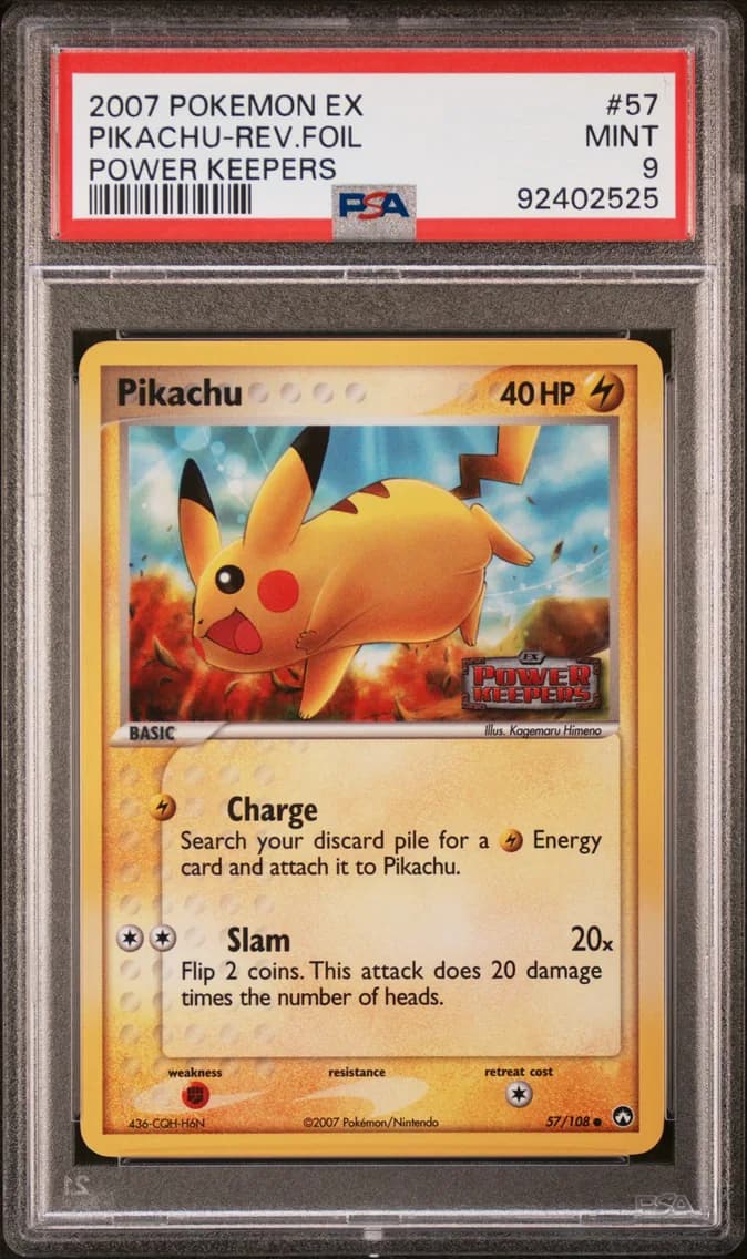 Pikachu-Reverse Foil, PSA 9
