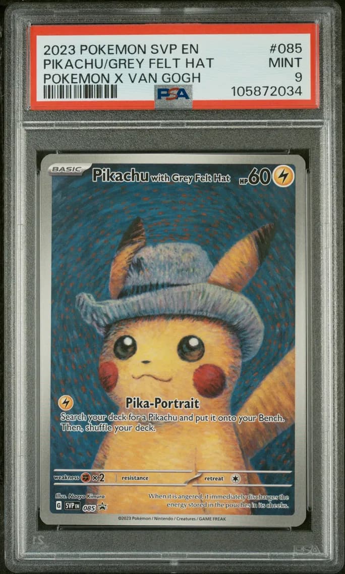 Pikachu With Grey Felt Hat, PSA 9