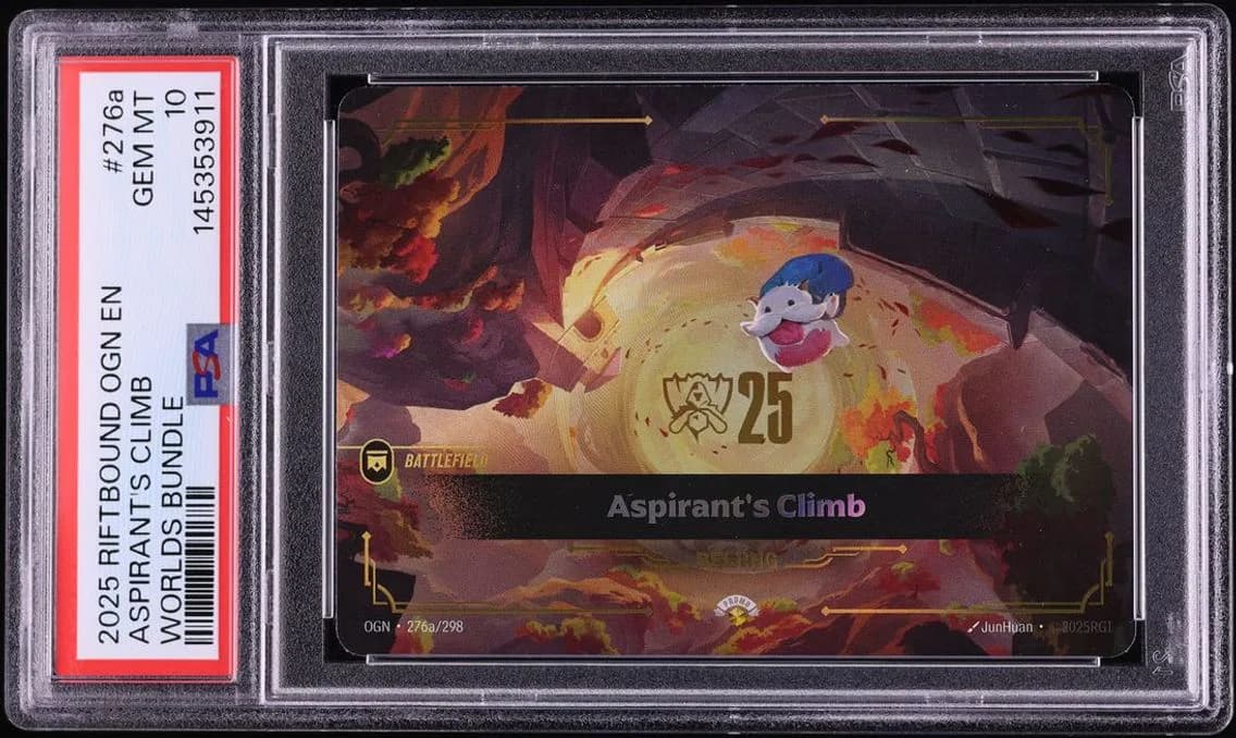 Riftbound: League Of Legends Ogn-Origins Worlds Bundle Aspirant's Climb GEM MINT, PSA 10