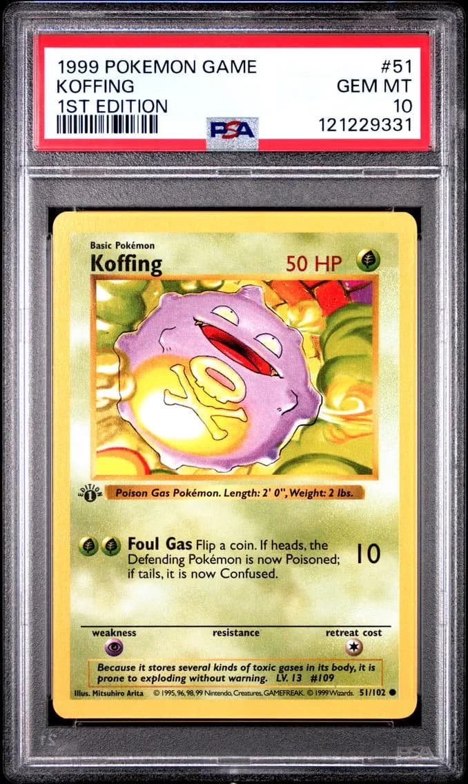 Koffing 1st Edition, PSA 10