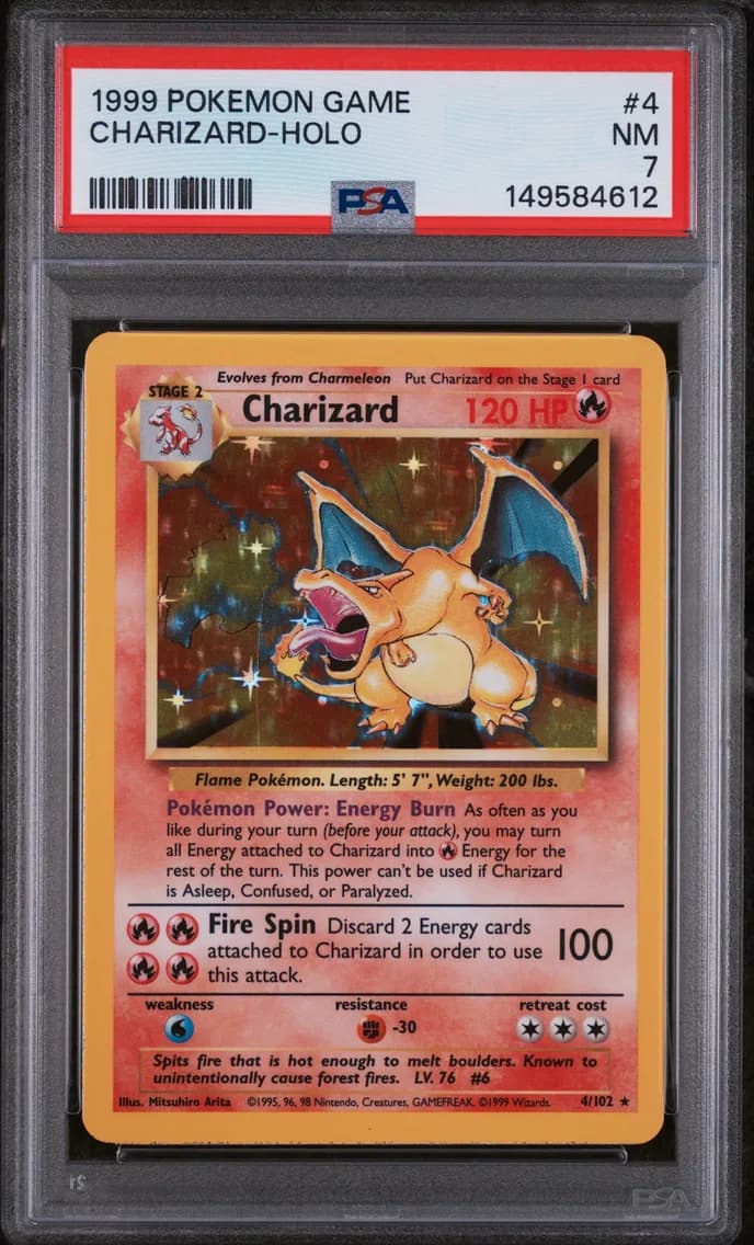 Charizard-Holo, PSA 7