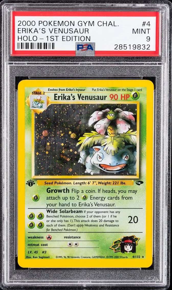 Erika's Venusaur Holo-1st Edition, PSA 9