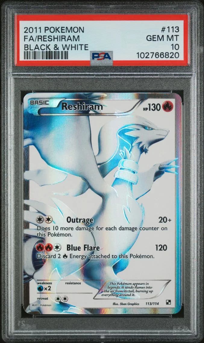 Full Art/Reshiram, PSA 10