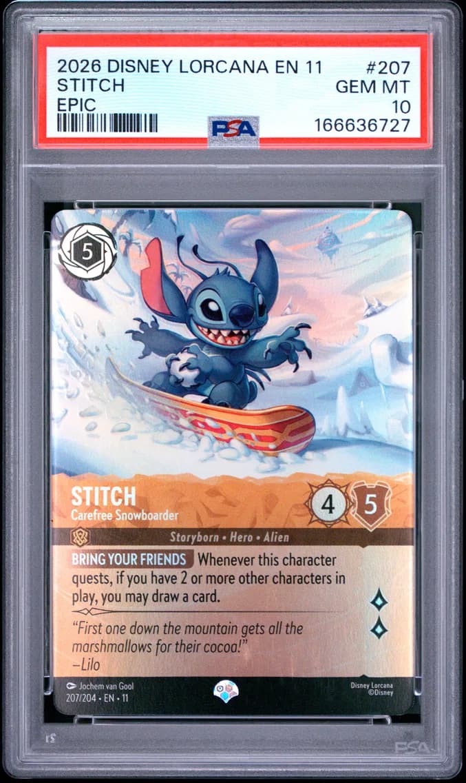 Stitch - Carefree Snowboarder, PSA 10
