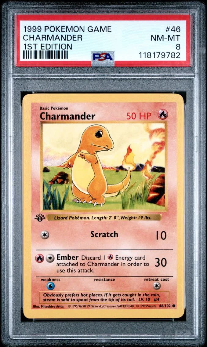 Charmander 1st Edition, PSA 8