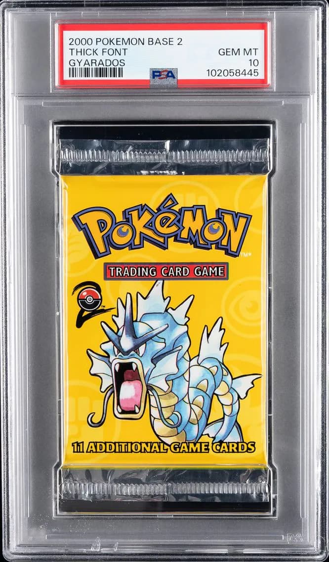 Base Set 2 Pack Gyarados Thick Font, PSA 10