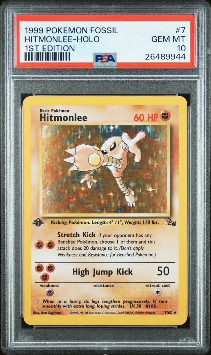 Hitmonlee-Holo 1st Edition, PSA 10