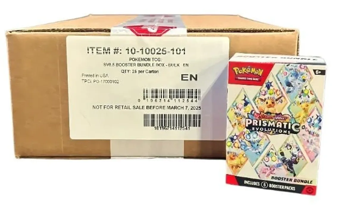 SV8.5 Prismatic Evolutions Booster Bundle Case (25 Bundles), 