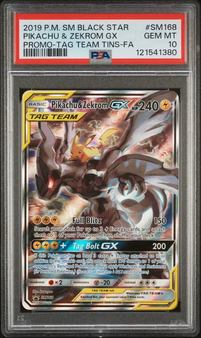 Full Art/Pikachu & Zekrom GX, PSA 10