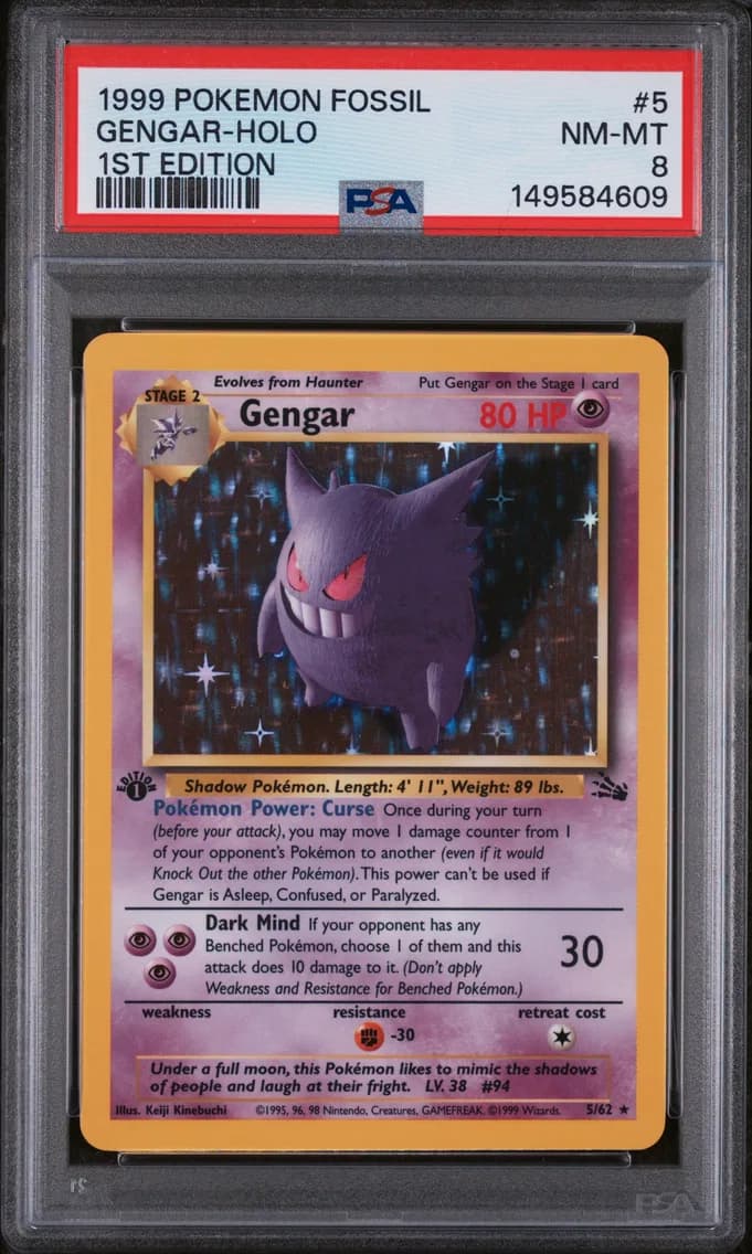 Gengar-Holo 1st Edition, PSA 8