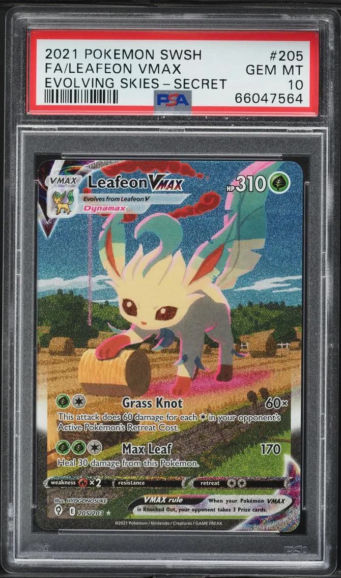 Full Art/Leafeon Vmax, PSA 10