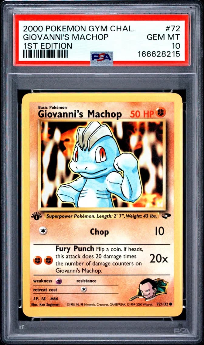 Giovanni's Machop 1st Edition, PSA 10
