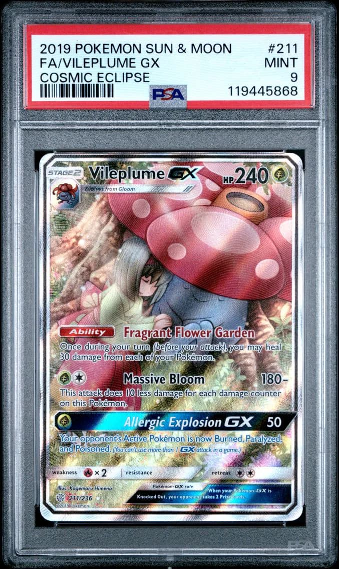 Full Art/Vileplume GX, PSA 9