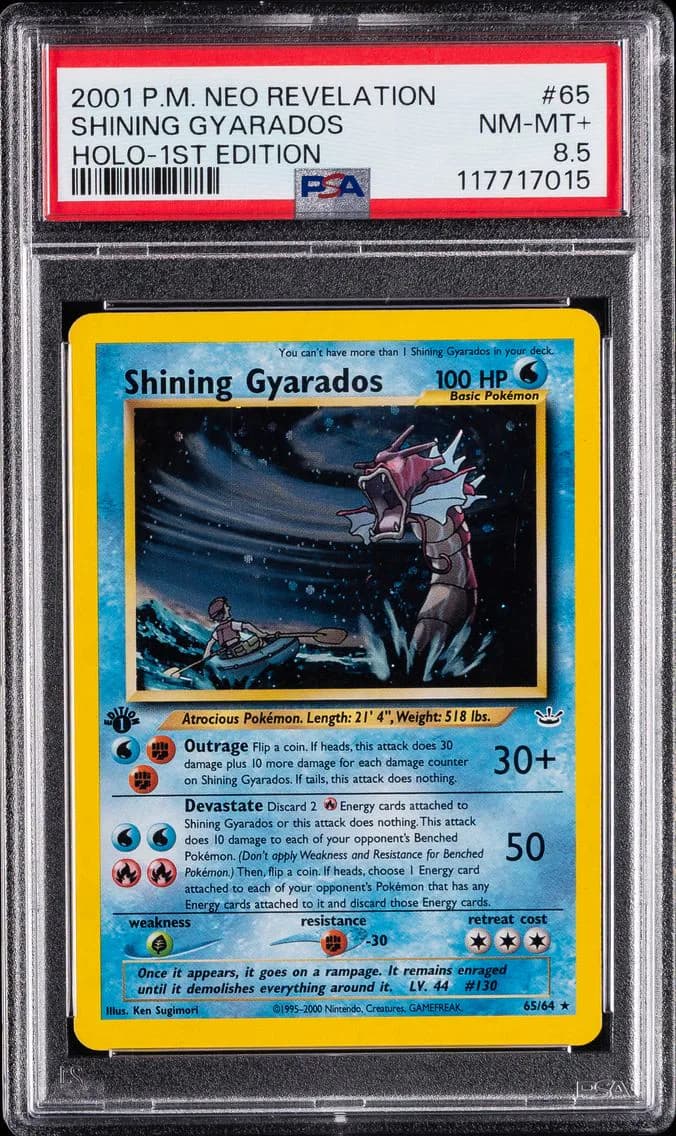 Shining Gyarados-Holo 1st Edition, PSA 8.5