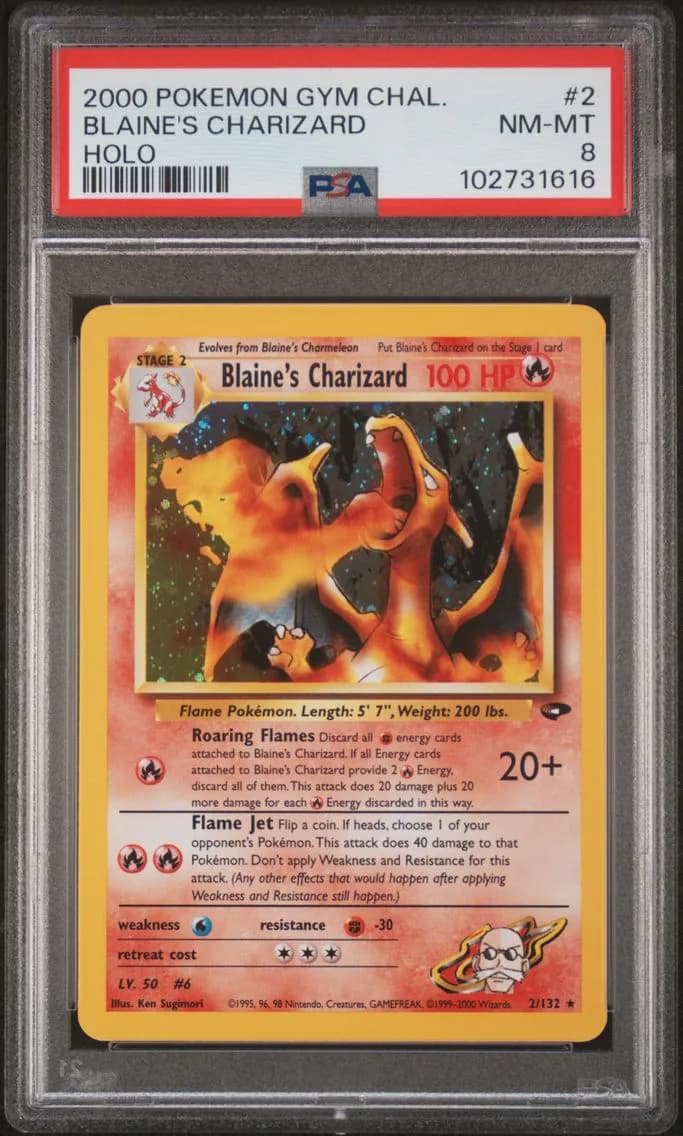 BLAINE'S CHARIZARD, PSA 8