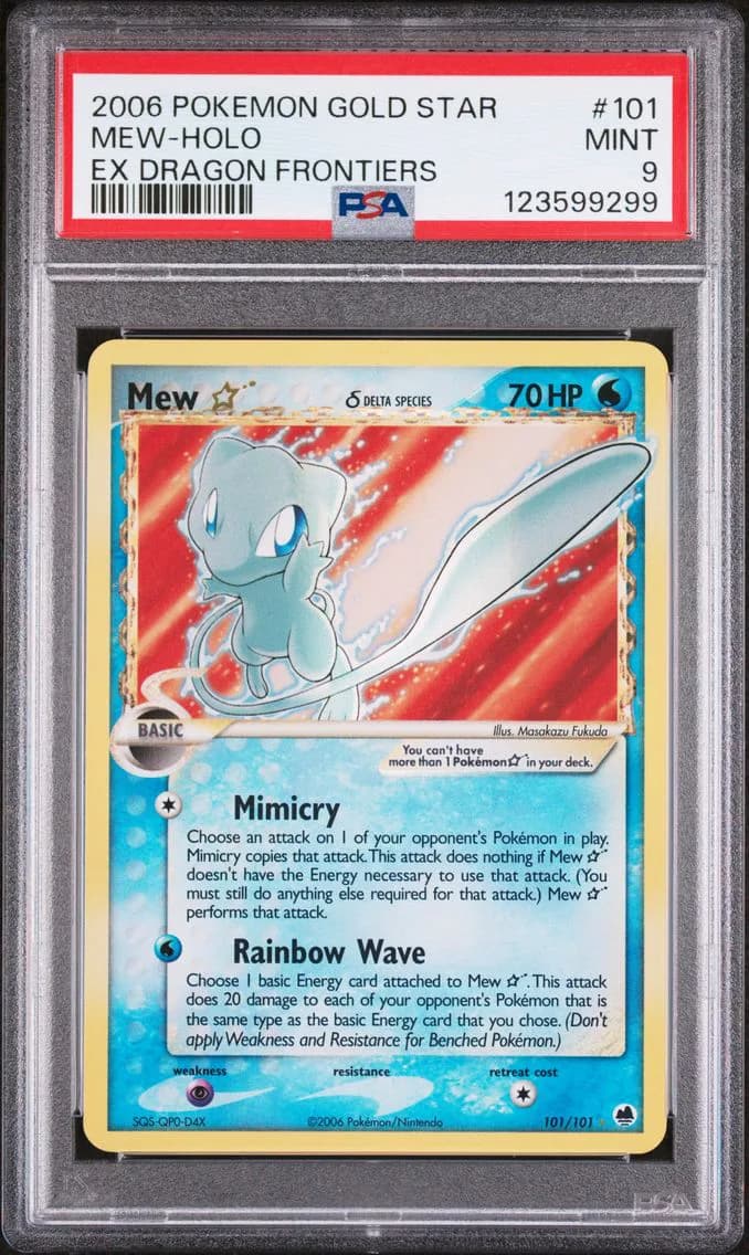 Mew-Holo Gold Star, PSA 9