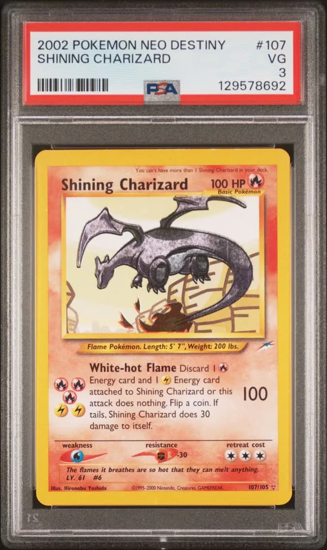 Shining Charizard, PSA 3